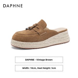 Daphne | Loafers Mules with Chunky Heels and Vintage Style