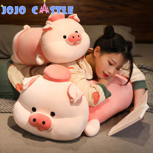 JOJO CASTLE Lovely Squishy Pig Stuffed Plush Doll Lying Piggy Plush Toy 60/80/100cm Animal Soft Plush Pillow Cushion Kids Baby Birthday Gift 柔软长抱枕