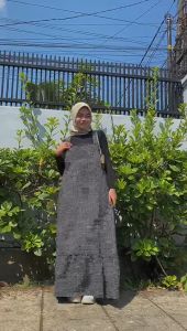 SQUARE OVERALL (Tanpa Inner) Rempel Bawah / Overall Wanita terbaru motif kotak pake kantong kanan kiri bahan katun oxspord / operall jumpsuit tanpa lengan jumbo
