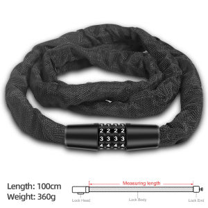 Xunting Bike Lock 4 Digit Combination Heavy High Duty Anti Theft Bike Chain Lock for Secure MTB Rides Easy to Use