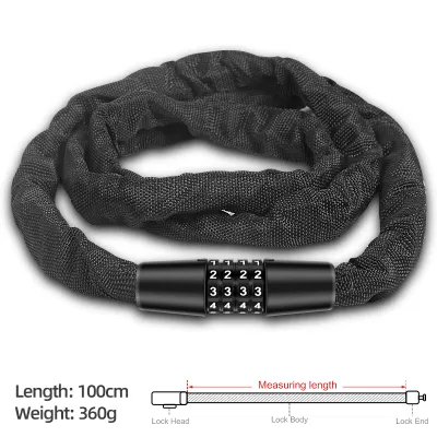 Xunting Bike Lock 4 Digit Combination Heavy High Duty Anti Theft Bike Chain Lock for Secure MTB Rides Easy to Use