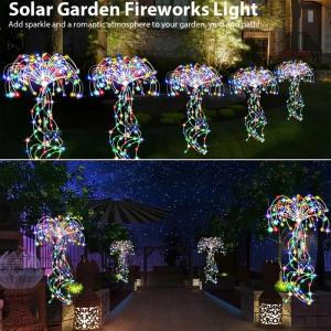 Solar Fireworks Lights 110/250 LED Multi-Color Plastic Outdoor Decoration 8 Modes Switch Control Fantasy Theme for Birthday