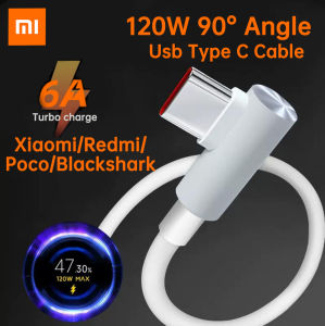 Original 120w Xiaomi Usb Type C Turbo Charge Cable L Shaped 90 Degree 6A Mi 12 pro 12s Ultra Poco F4 GT Redmi K50 Black sharkXiaomi Mix4 Mix Fold 10 11 Ultra Redmi Note 9 10 Pro K40 K50 Pro Poco X4 Pro NFC F3 M3 Black Shark TipoC
