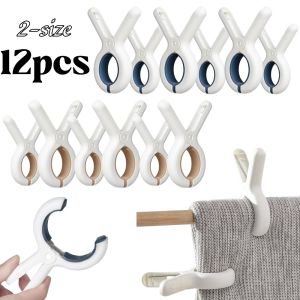 3/12pcs Heavy Duty Beach Towel Clips Blankets Non-Slip Hooks Windproof Laundry Pegs Sturdy Structure Drying Tools Clothes Pins