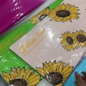 Kertas Buket Bunga Solid Motif Bunga Matahari Daisy Flower Wrapping Bouquet Paper Cellophane Waterproof KB064