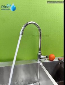 Vòi Rửa Chén Lạnh Rina RN6018 Vòi Chén Bát Lạnh Thau Xi Bóng Ống 20 Cao Cấp Xoay 360 độ Nước Mạnh Xịn