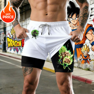 Bandai | 2026 Dragon Ball Summer Broly Mens Bot Fitness Double-Layer Replica Two-Piece Loose-Fit Training Running Shorts Casual Pants