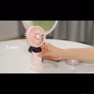 BINLU N15 strong wind mini handheld folding fan USB charging with LED display 5 speeds can be used as a mobile phone holder - mini fan rechargeable electric fan - fan portable - handheld fan - n15 portable mini fan