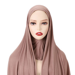 Khăn Choàng Hijab Liền Thân One Piece Chất Liệu Jersey Gân Che Kín Toàn Bộ Thời Trang Hồi Giáo Chất Liệu Polyester Dệt Kim Dành Cho Phụ Nữ Trung Niên.