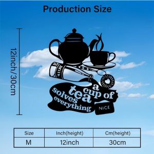 CIFbuy | CIFBUY Flat Metal Wall Art Tea Break Panel Decorative Iron Painting for Kitchen Cafe Restaurant Home Dining Room Wall Decor