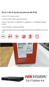 DS-7716NXI-K4 HIKvision Nvr 16 CH Original Garansi Resmi