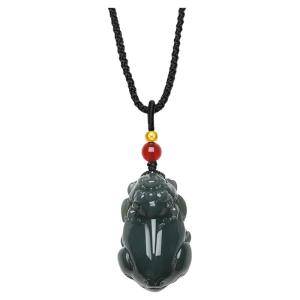 Gold Inlaid Natural Hetian Jade Pixiu Pendant