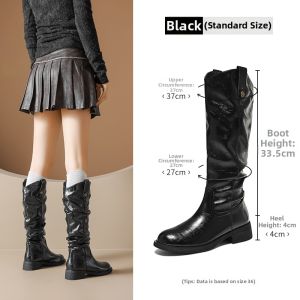 Agsdon | Popular Fold-over Knight Boots Long Boots
