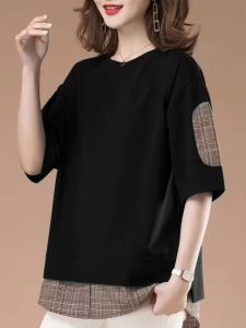 QIAOXIZI | Áo Thun Nữ Form Rộng Có Tummy Control Mùa Hè Mới 2025