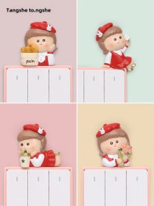 3D Wall Decal Switch Cover Home Light Switch Protection Case Creative Border Decorative Panel Cartoon Anime Cute Style