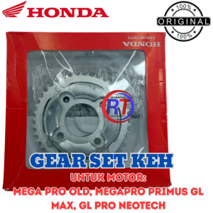 GEAR SET + RANTAI KODE GN5 ORIGINAL HONDA KUALITAS ASLI AHM UNTUK MOTOR GRAND PRIMA WIN ASTREA ASLI.
