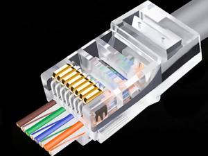 100 Chiếc RJ45 CAT6 CAT5e Cắm Kết Nối Xuyên Qua Đầu Nối Mạ Vàng 8P8C UTP Tiêu Chuẩn Mạng Ethernet Cắm Mô-đun Để Truyền Dữ Liệu
