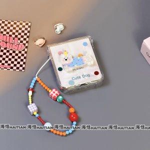 Cartoon Polka Dot Dog Stand Compatible with Huawei Pocket2 Foldable Screen Purax Mobile Phone Case New Xiaomi Mixflip Protective Cover Honor Vflip Hinge N3flip Hard RAZR50