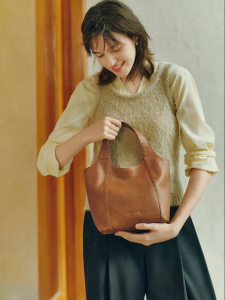 Belle | Genuine Leather Crossbody Bucket Tote Bag
