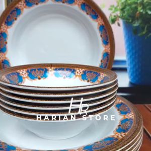 PAKET ISI 6 PCS 3PIRING DAN 3 MANGKUK MELAMIN MOTIF KERAMIK BATIK MEWAH TERLARIS