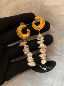 CAFFTI | Exaggerated Long Baroque Tassel Earrings Luxury Gold