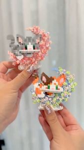 Cute Moon Building Block Brick Gift Set Decoration Present Toy kids Adult Hadiah Lelaki Perempuan