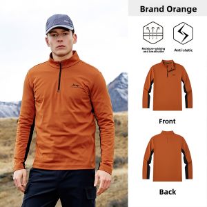 Jeep | Jeep Mens Long Sleeve T-Shirt Half Zip Outdoor Quick Dry Sweat Wicking Sports Climbing Cycling Hiking Base Layer Shirt