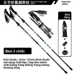 2 Cây Gậy Đi Bộ Siêu Nhẹ Có Thể Gập Lại Và Điều Chỉnh Được Bộ Gậy Đi Bộ Kiểu Bắc Âu Với Đầu Làm Từ Thép Carbon Tungsten Tay Cầm EVA Dùng Cho Cắm Trại Và Đi Bộ Ngoài Trời