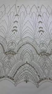 High Quality Luxury African Handmade Beaded Lace French Nigerian Sequins Embroidery Lace Fabric For Bridal Wedding Dress AT2859