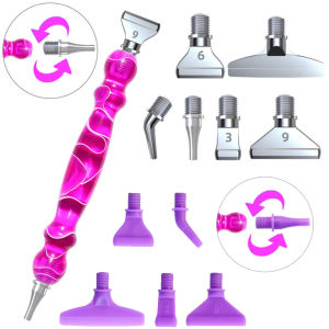 Diamond Painting Pen Set with Comfortable Ergonomic Grip -6 Pen Tips Resin Diamond Art Tool for DIY Handicrafts
