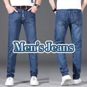 Mens Korean Spring/Summer Trend Thin Ankle-length Jeans Men Slim-fit Stretch Casual Pants