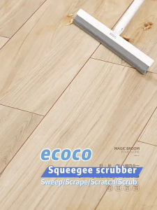 Ecoco Rotatable Squeegee Scrubber Window Wiper Shower Scraper with Long Handle 180 Degree Rotation