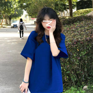 Loose Oversize Short Sleeve T-Shirt Summer Niche Style American Shoulder Heavy Weight Pure Cotton T-shirt Top Hiding Meat Girl