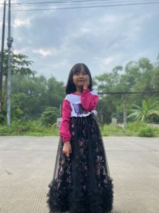 rok tutu ruffle motif bunga - rok tutu panjang - rok petite - rok muslim