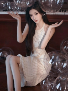 DANTING | Beach Vacation No-Sleeve White Knit Dress