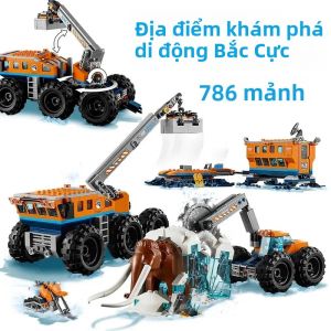 Đồ Chơi MOC Xe Cần Cẩu Cơ Sở Thám Hiểm Di Động Bắc Cực Tương Thích Với Các Khối Xây Dựng Dòng Thành Phố 60195 Quà Tặng Giáng Sinh Cho Trẻ Em