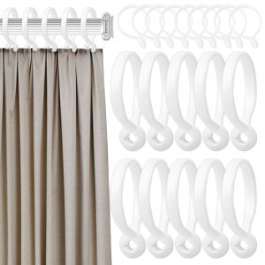 50/10PCS Curtain Hooks Hanging Clips Open Ring for Shower Clothes Clothes Hat Clip Hanger Rustproof Drapery Curtain Rods Home Decoration
