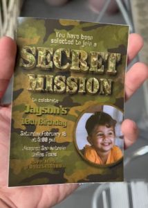 Army Themed Invitation Card - Military Themed Boy Invite - Soldier - Customized - Personalized - 3r - 4R - 5R