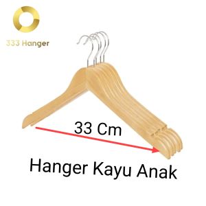 Hanger / Gantungan Baju Kayu Anak Warna Natural (1 Pcs)