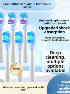 Soft Bristle Electric Toothbrush Heads Universal Fit for Usmile Y10/P10/Y1/Y4/Y5 Brush Heads Deep Cleaning Nylon Material