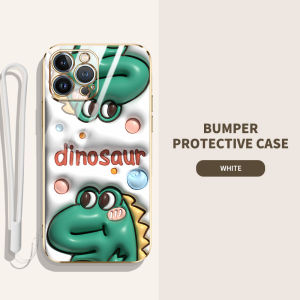 VRQR 3D Visual Effects Phone Case for OPPO A79 A17 A17K A18 Reno 8T 4G 5G A38 A78 A1 A2 Pro A1 5G 2023 A58 A98 5G F23 5G Cute Cartoon Rabbit Dinosaur Pattern Soft Silicone TPU Protector Cover Send Lanyard