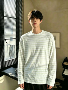 OUMULONG | Green Stripe Long Sleeve Cool Mesh Sunscreen Shirt