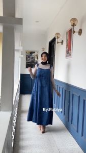 Overall Jeans Jumbo All Size FIT XL Muat Sampai BB 75Kg Paling Laris LD 110CM
