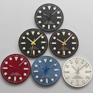 RICHUS 28.5mm Watch Dial Luminous Fit NH35 NH36 ETA2824 2836 Miyota8215 DG Movement Watch Replacement Parts Red Dial & Hands