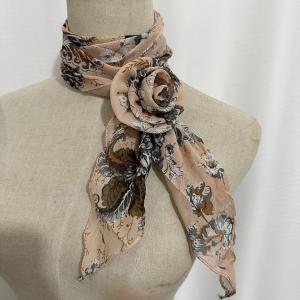Floral Neck Scarf Womens 2025 New High-End Feelings Necklace Decorative French Vintage Collar Scarf with Sash Spring Summer