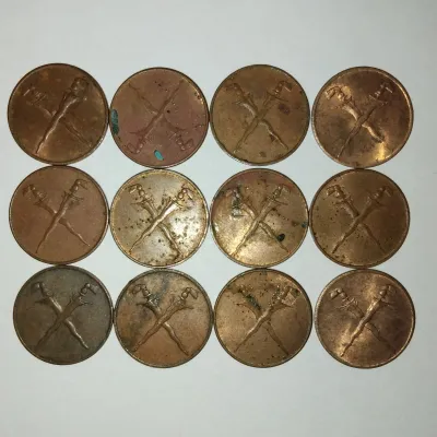 Duit Syiling Lama 1 Sen Keris Bersilang Tahun 1962 Malaya British Borneo Bronze Coin Money Gangsa 1 Piece Only