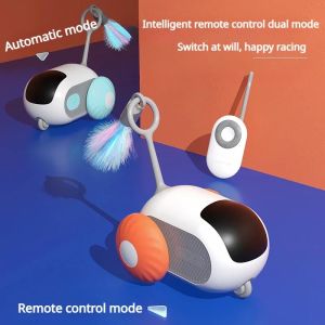 KEBIDU Intelligent Sports Car Cat Toys Remote Control Electric Toy Car Cats Dogs Toys Self Boredom Mouse Teaser Cat Stick Pet Supplies