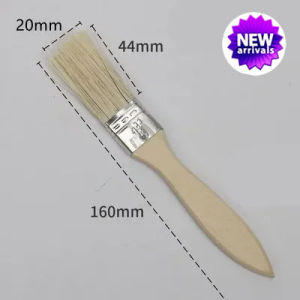 5pcs Paint Brush Wooden Handle BBQ Brush 1/2/3 Inch Soft Hair Painting Brushes for Wall and Furniture Paint Tool Set