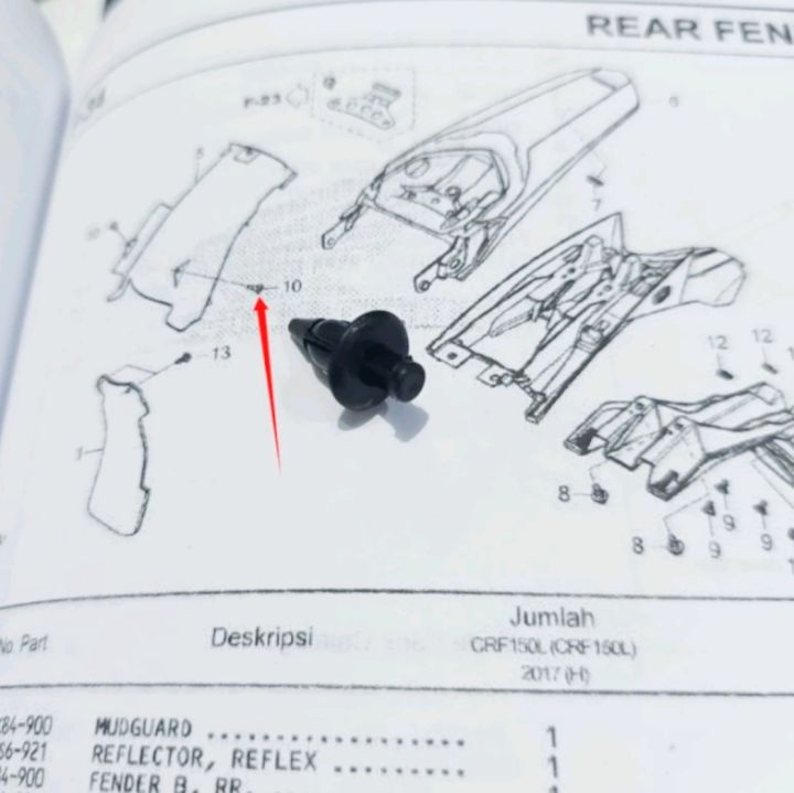 KLIP KANCING PAKU RIVET UNTUK SPAKBOR DALAM MOTOR HONDA CRF 150