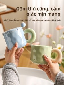 Mr.Snail | Ceramic Mug with Lid and Spoon for Couples